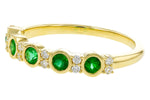 Allison Kaufman Emerald & Diamond Wedding Band in 14K Yellow Gold, 0.40 ctw, alternate view