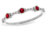 Allison Kaufman Ruby & Diamond Wedding Band in 14K White Gold, 0.24 ctw (W2627)