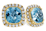 Allison Kaufman Aquamarine & Diamond Earrings in 14K Yellow Gold, 1.78 ctw