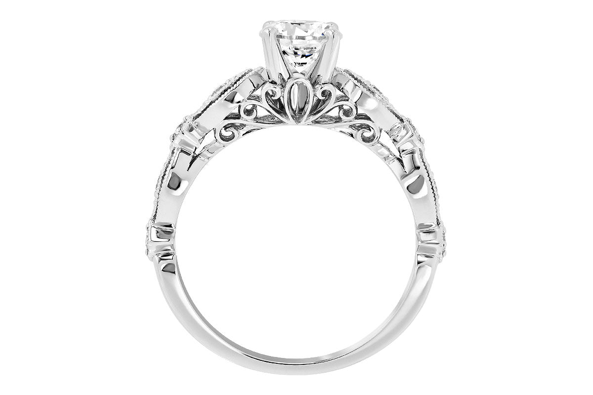 Allison Kaufman Diamond Engagement Ring Semi-Mount in 14K White Gold, 0.12 ctw (L7727), alternate view
