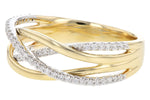 Allison Kaufman Diamond Wedding Band in 14K Yellow & White Gold, 0.17 ctw, alternate view