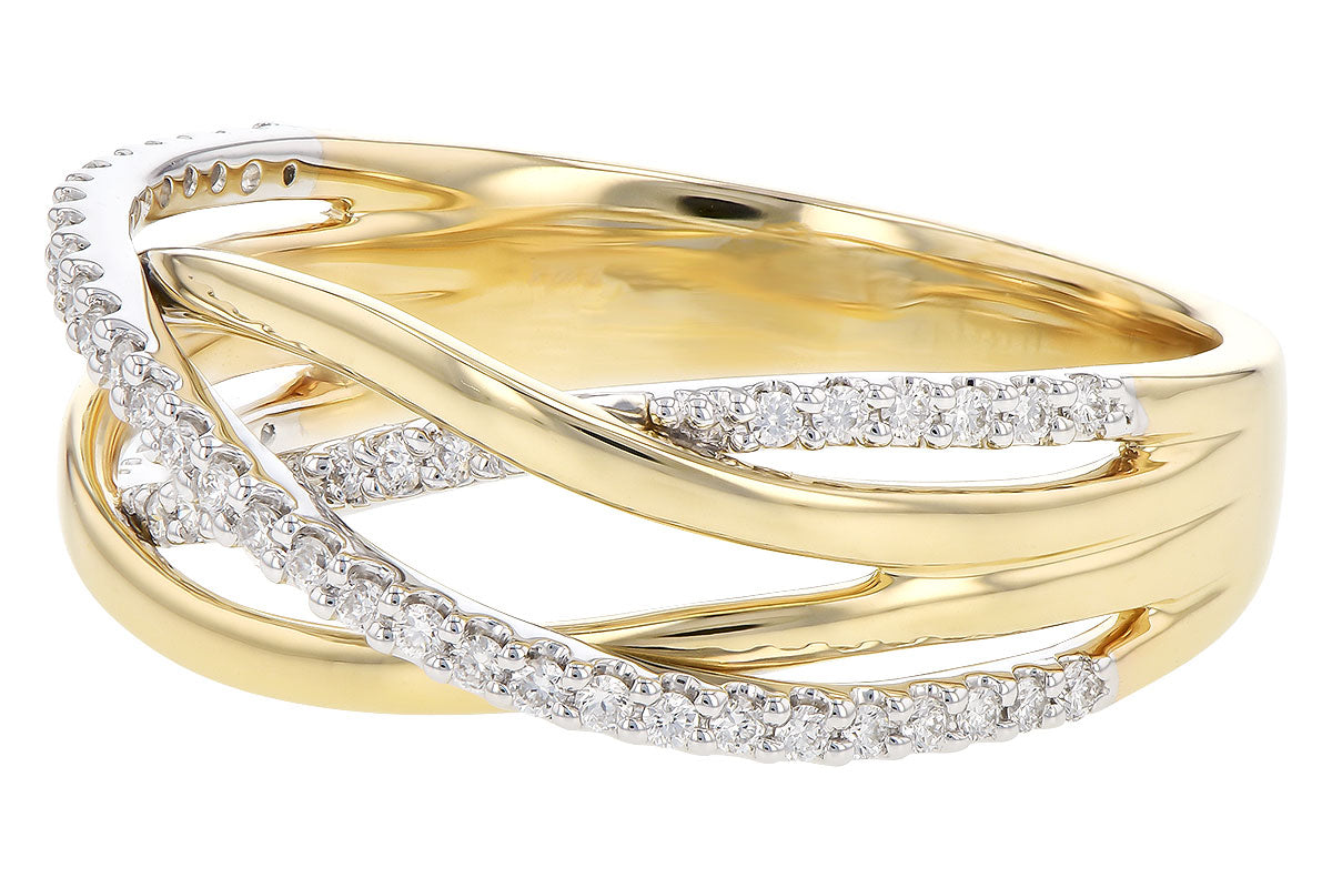 Allison Kaufman Diamond Wedding Band in 14K Yellow & White Gold, 0.17 ctw, alternate view