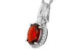 Allison Kaufman Garnet & Diamond Necklace in 14K White Gold, 2.02 ctw, alternate view