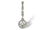 Allison Kaufman Diamond Pendant Semi-Mount in 14K White Gold, 0.27 ctw