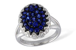 Allison Kaufman Sapphire & Diamond Ring in 14K White Gold, 1.36 ctw (D5342)