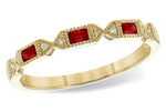 Allison Kaufman Ruby & Diamond Wedding Band in 14K Yellow Gold, 0.14 ctw