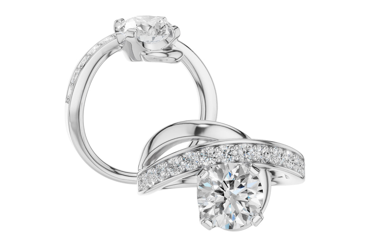 Allison Kaufman Diamond Engagement Ring Semi-Mount in 14K White Gold, 0.50 ctw (L7925), alternate view