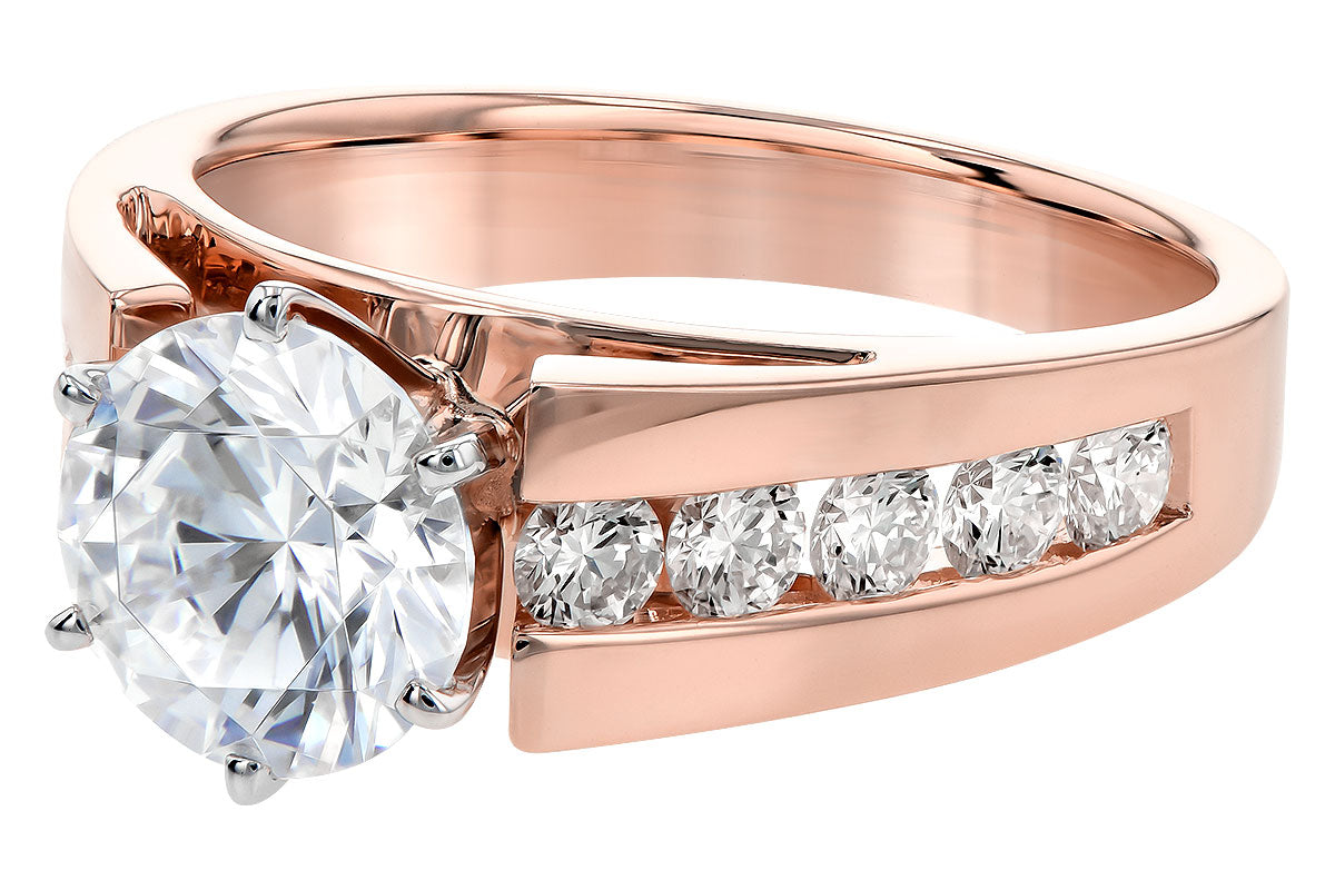 Allison Kaufman Diamond Engagement Ring Semi-Mount in 14K Rose Gold, 0.76 ctw, alternate view