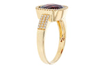 Allison Kaufman Garnet & Diamond Ring in 14K Yellow Gold, 3.43 ctw, alternate view