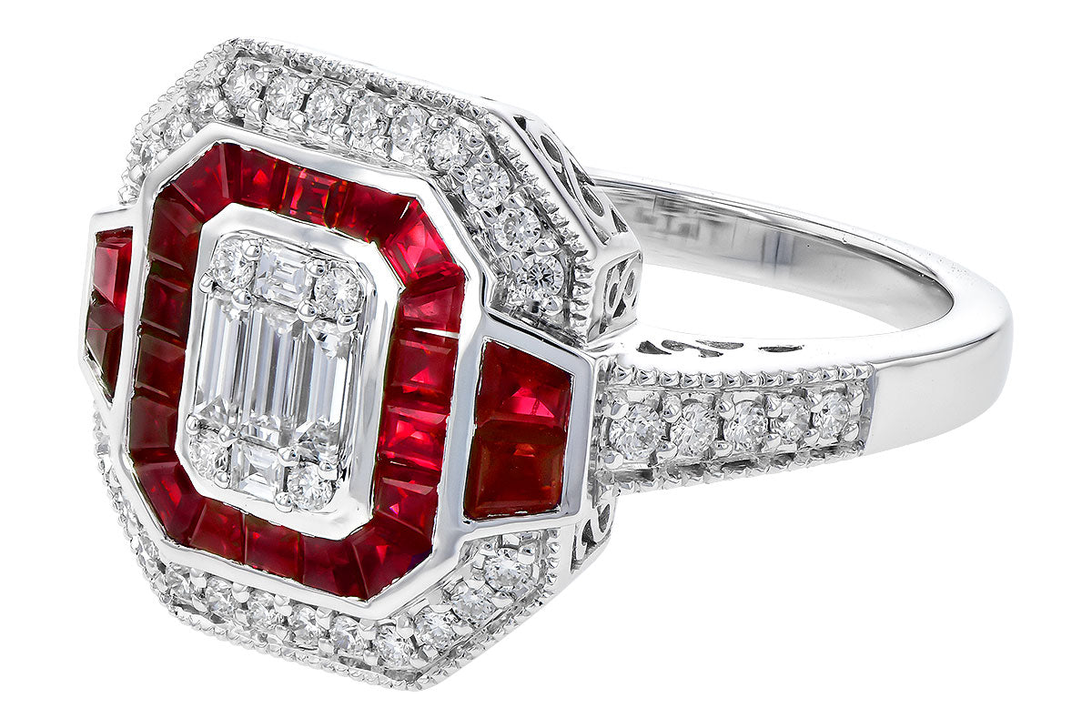 Allison Kaufman Ruby & Diamond Ring in 14K White Gold, 1.42 ctw, alternate view