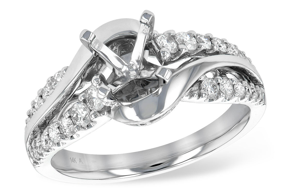 Allison Kaufman Diamond Engagement Ring Semi-Mount in 14K White Gold, 0.50 ctw (L7725)