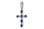 Allison Kaufman Sapphire & Diamond Pendant in 14K White Gold, 0.42 ctw, alternate view