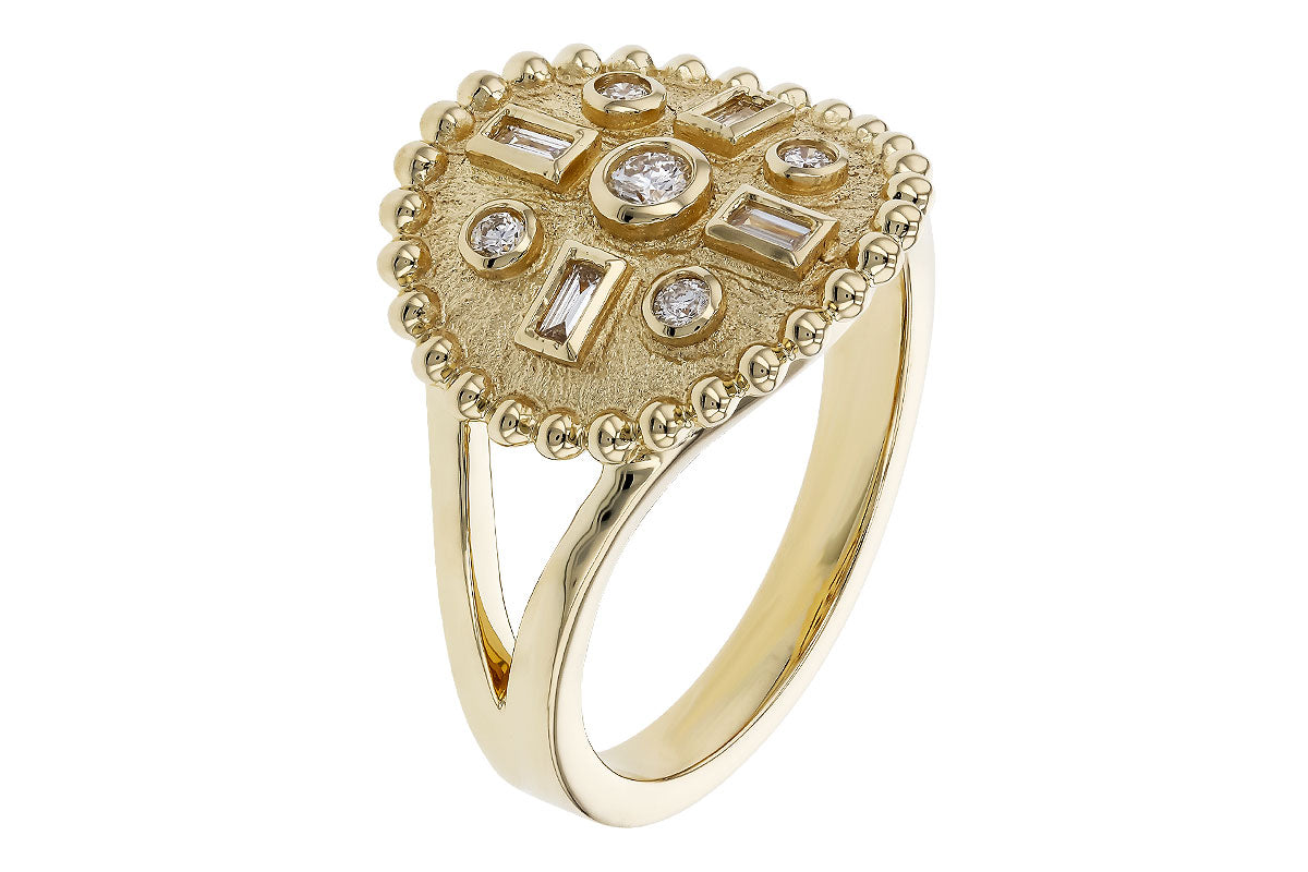 Allison Kaufman Baguette Diamond Ring in 14K Yellow Gold, 0.19 ctw, alternate view