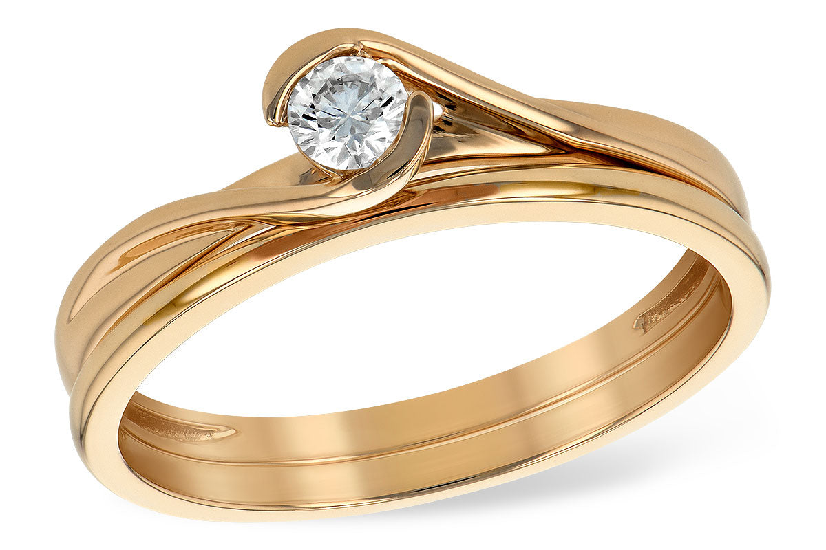 Allison Kaufman Diamond Bridal Set in 14K Rose Gold, 0.14 ctw