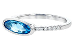 Allison Kaufman Blue Topaz & Diamond Ring in 14K White Gold, 1.40 ctw, alternate view