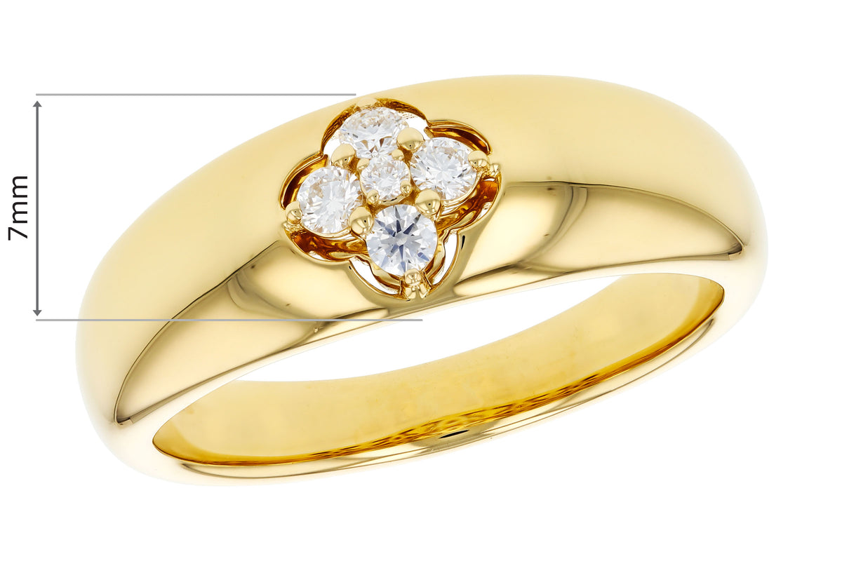 Allison Kaufman Diamond Wedding Band in 14K Yellow Gold, 0.14 ctw (W2742), alternate view