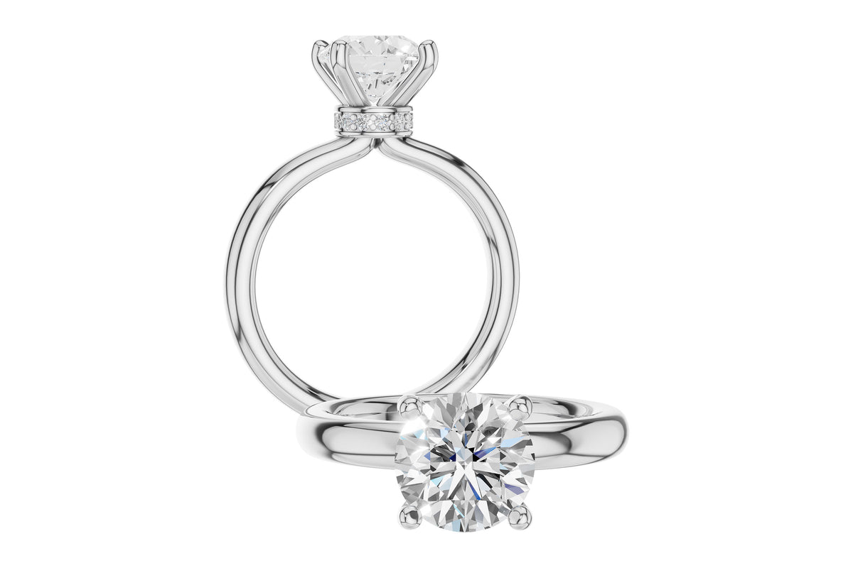 Allison Kaufman Diamond Engagement Ring Semi-Mount in 14K White Gold, 0.09 ctw (L7946), alternate view