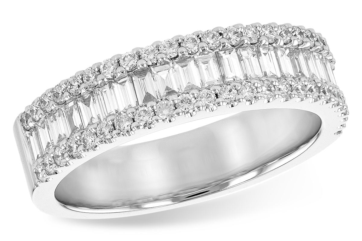 Allison Kaufman Baguette Diamond Wedding Band in 14K White Gold, 0.90 ctw