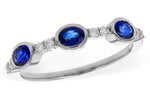 Allison Kaufman Sapphire & Diamond Wedding Band in 14K White Gold, 0.84 ctw