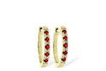 Allison Kaufman Ruby & Diamond Earrings in 14K Yellow Gold, 0.30 ctw