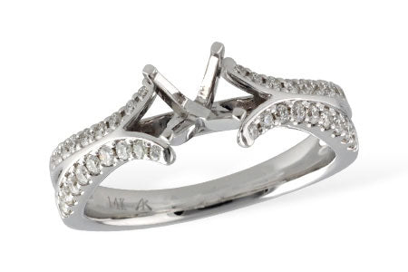 Allison Kaufman Diamond Engagement Ring Semi-Mount in 14K White Gold, 0.33 ctw (L7593)