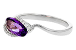 Allison Kaufman Amethyst & Diamond Ring in 14K White Gold, 1.13 ctw, alternate view