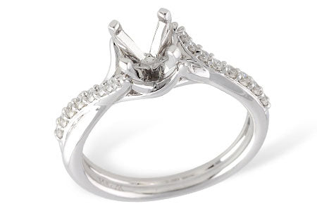 Allison Kaufman Diamond Engagement Ring Semi-Mount in 14K White Gold, 0.23 ctw (LR131-23)