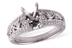 Allison Kaufman Diamond Engagement Ring Semi-Mount in 14K White Gold, 0.33 ctw
