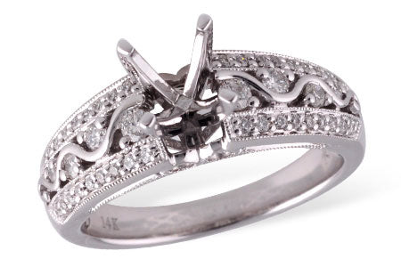 Allison Kaufman Diamond Engagement Ring Semi-Mount in 14K White Gold, 0.33 ctw