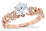 Allison Kaufman Diamond Engagement Ring Semi-Mount in 14K Rose Gold, 0.12 ctw (L7750)