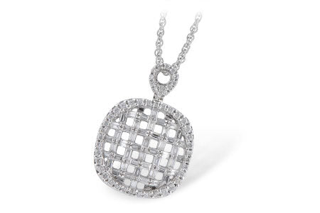 Allison Kaufman Baguette Diamond Necklace in 14K White Gold, 0.82 ctw