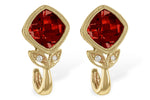Allison Kaufman Garnet & Diamond Earrings in 14K Yellow Gold, 2.34 ctw