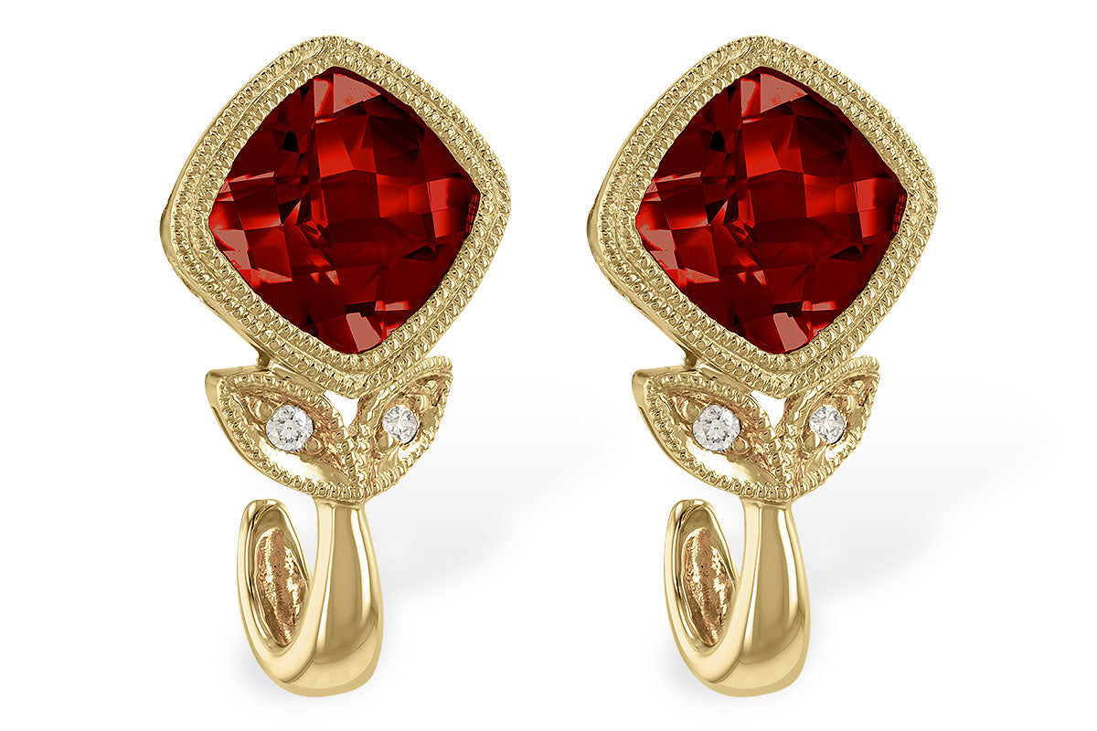 Allison Kaufman Garnet & Diamond Earrings in 14K Yellow Gold, 2.34 ctw