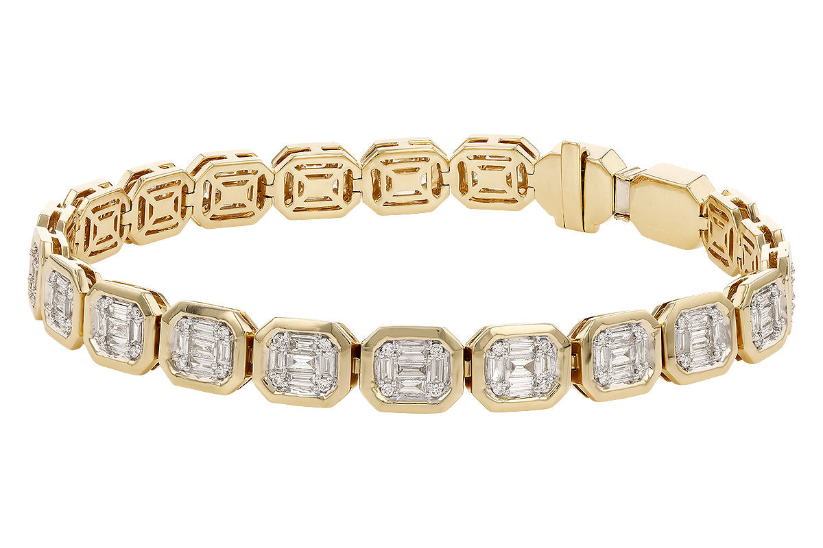 Allison Kaufman Baguette Diamond Bracelet in 14K Yellow Gold, 1.70 ctw, alternate view