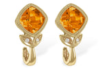 Allison Kaufman Citrine & Diamond Earrings in 14K Yellow Gold, 1.60 ctw