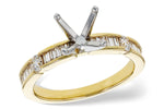 Allison Kaufman Baguette Diamond Engagement Ring Semi-Mount in 14K Yellow Gold, 0.40 ctw