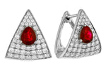 Allison Kaufman Ruby & Diamond Earrings in 14K White Gold, 1.18 ctw