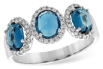 Allison Kaufman London Blue Topaz & Diamond Ring in 14K White Gold, 2.02 ctw