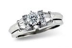 Allison Kaufman Baguette Diamond Bridal Set in 14K White Gold, 0.58 ctw