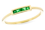 Allison Kaufman Emerald Ring in 14K Yellow Gold, 0.10 ctw