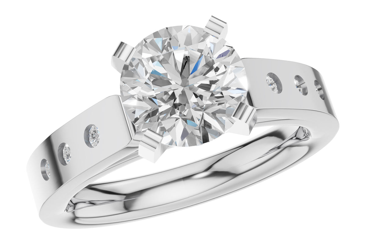 Allison Kaufman Diamond Engagement Ring Semi-Mount in 14K White Gold, 0.09 ctw (L7932)