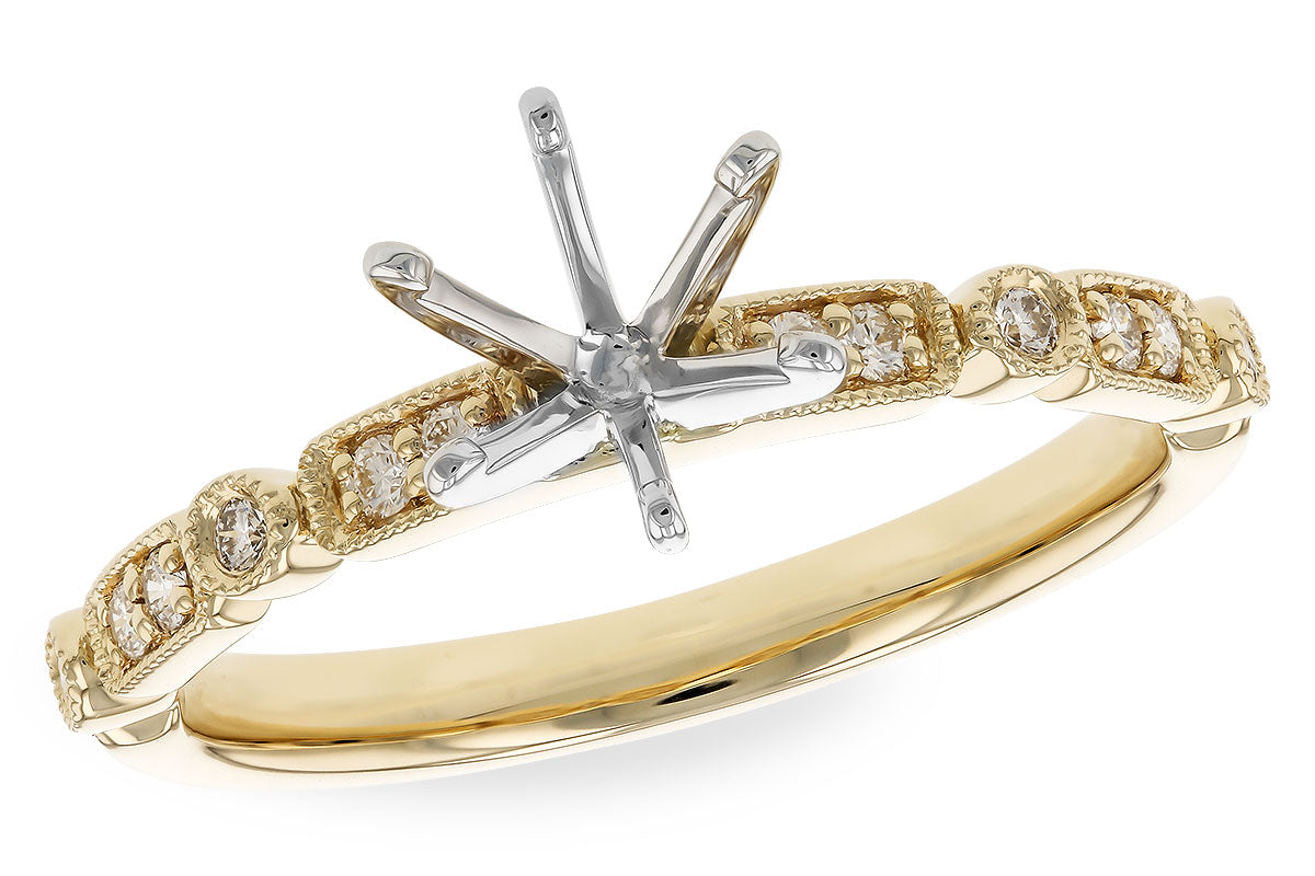 Allison Kaufman Diamond Engagement Ring Semi-Mount in 14K Yellow Gold, 0.12 ctw (L7852)