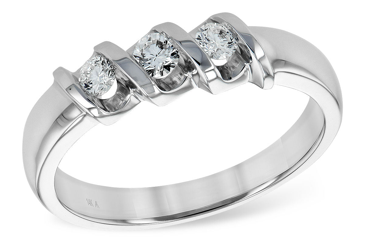 Allison Kaufman Diamond Wedding Band in 14K White Gold, 0.25 ctw (WR117-25)