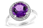 Allison Kaufman Amethyst & Diamond Ring in 14K White Gold, 3.77 ctw
