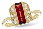 Allison Kaufman Garnet & Diamond Ring in 14K Yellow Gold, 1.25 ctw