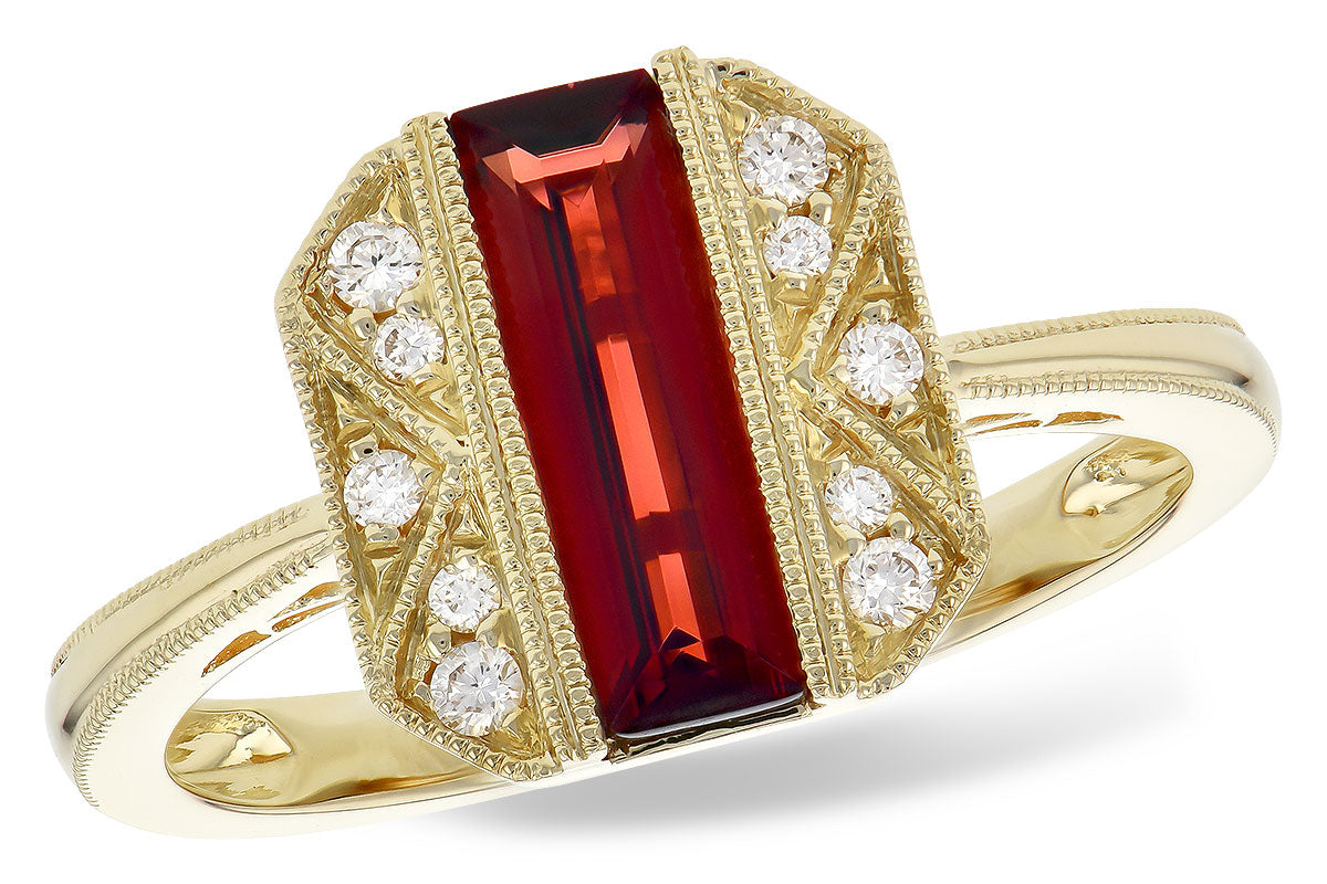 Allison Kaufman Garnet & Diamond Ring in 14K Yellow Gold, 1.25 ctw