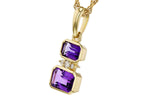 Allison Kaufman Amethyst & Diamond Necklace in 14K Yellow Gold, 0.75 ctw, alternate view
