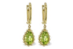 Allison Kaufman Peridot Earrings in 14K Yellow Gold, 1.65 ctw
