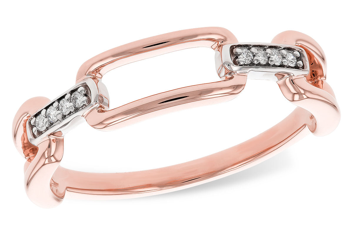 Allison Kaufman Diamond Ring in 14K Rose & White Gold, 0.04 ctw (D5972)