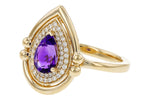 Allison Kaufman Amethyst & Diamond Ring in 14K Yellow Gold, 0.86 ctw, alternate view